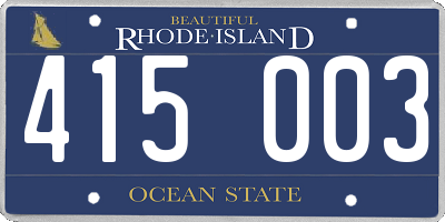 RI license plate 415003