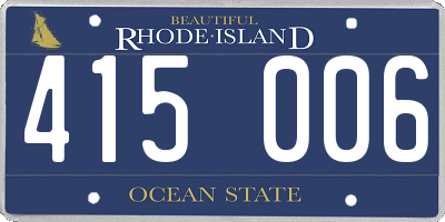 RI license plate 415006