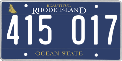 RI license plate 415017