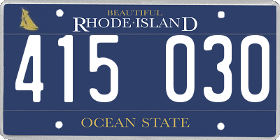 RI license plate 415030