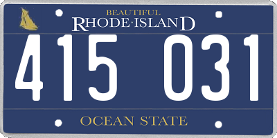 RI license plate 415031
