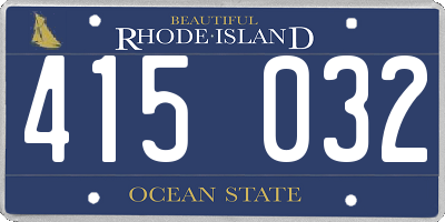 RI license plate 415032