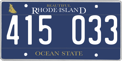 RI license plate 415033