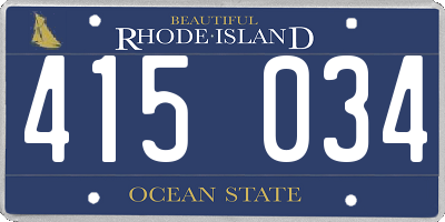 RI license plate 415034