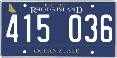 RI license plate 415036