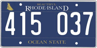 RI license plate 415037