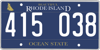 RI license plate 415038