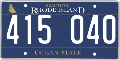 RI license plate 415040