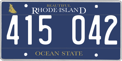 RI license plate 415042