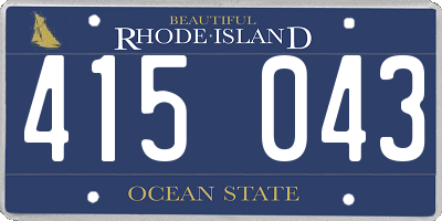 RI license plate 415043