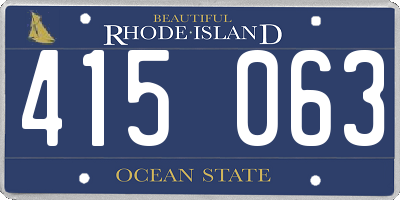 RI license plate 415063