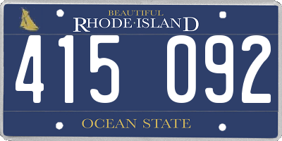 RI license plate 415092