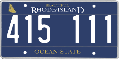 RI license plate 415111