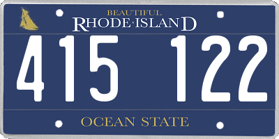RI license plate 415122