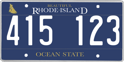 RI license plate 415123