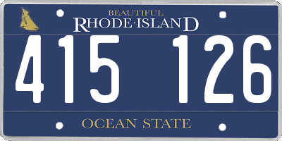 RI license plate 415126