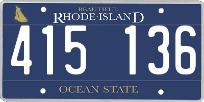 RI license plate 415136