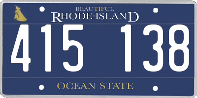 RI license plate 415138
