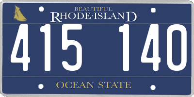 RI license plate 415140