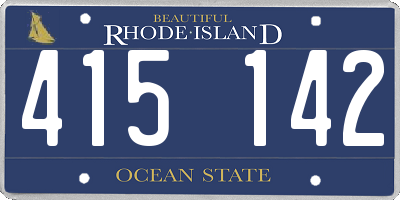 RI license plate 415142