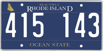 RI license plate 415143