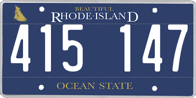 RI license plate 415147