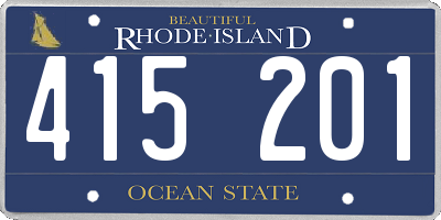RI license plate 415201