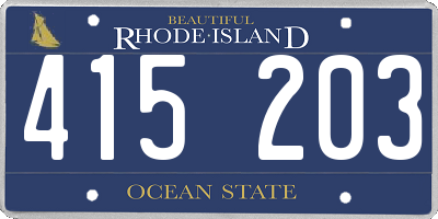 RI license plate 415203