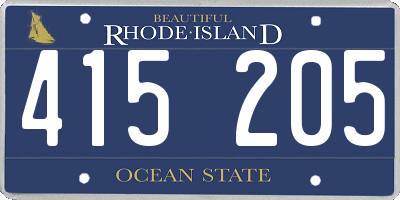 RI license plate 415205