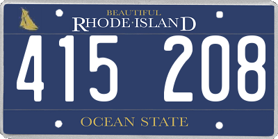 RI license plate 415208