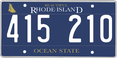 RI license plate 415210