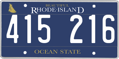 RI license plate 415216