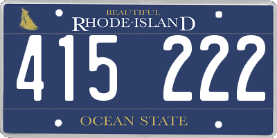 RI license plate 415222