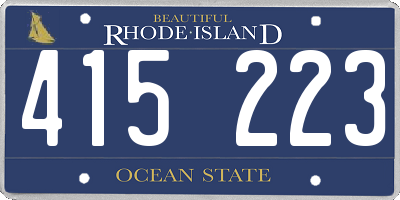 RI license plate 415223