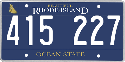 RI license plate 415227