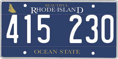 RI license plate 415230