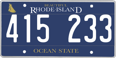 RI license plate 415233