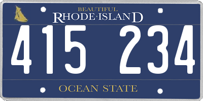 RI license plate 415234