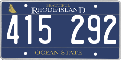 RI license plate 415292