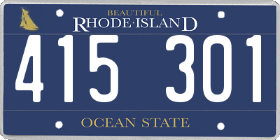 RI license plate 415301