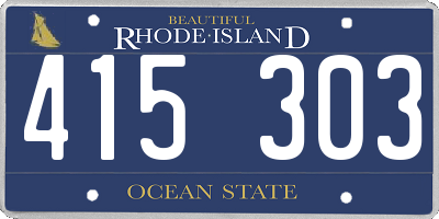 RI license plate 415303