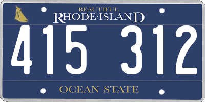 RI license plate 415312