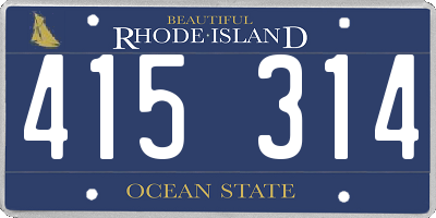 RI license plate 415314