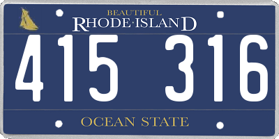 RI license plate 415316