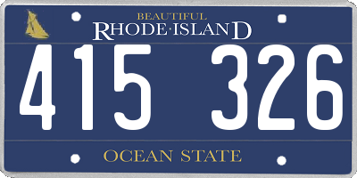 RI license plate 415326