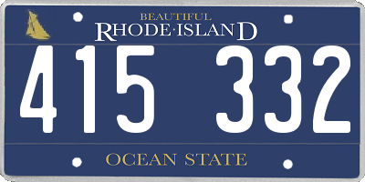 RI license plate 415332