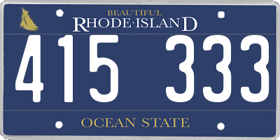 RI license plate 415333
