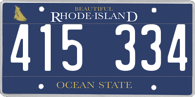 RI license plate 415334