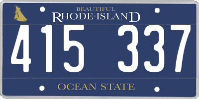 RI license plate 415337