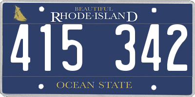 RI license plate 415342